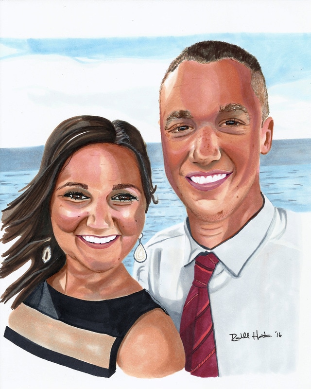Two Person Portrait Drawing