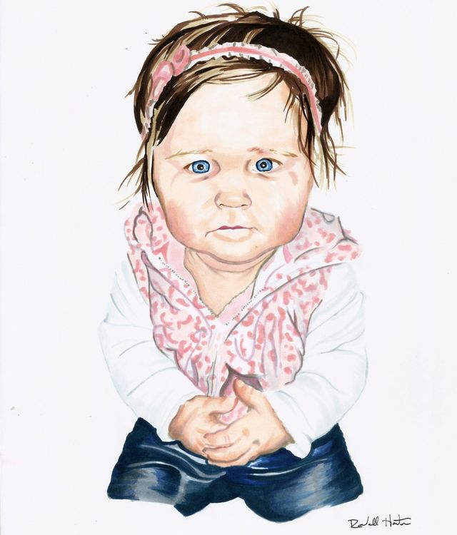 Portrait drawing of baby
