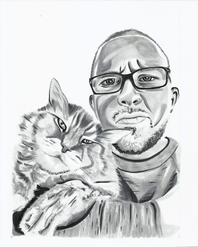 Person and Pet Portrait Drawing